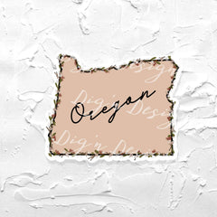 Decorated Sticker of Oregon