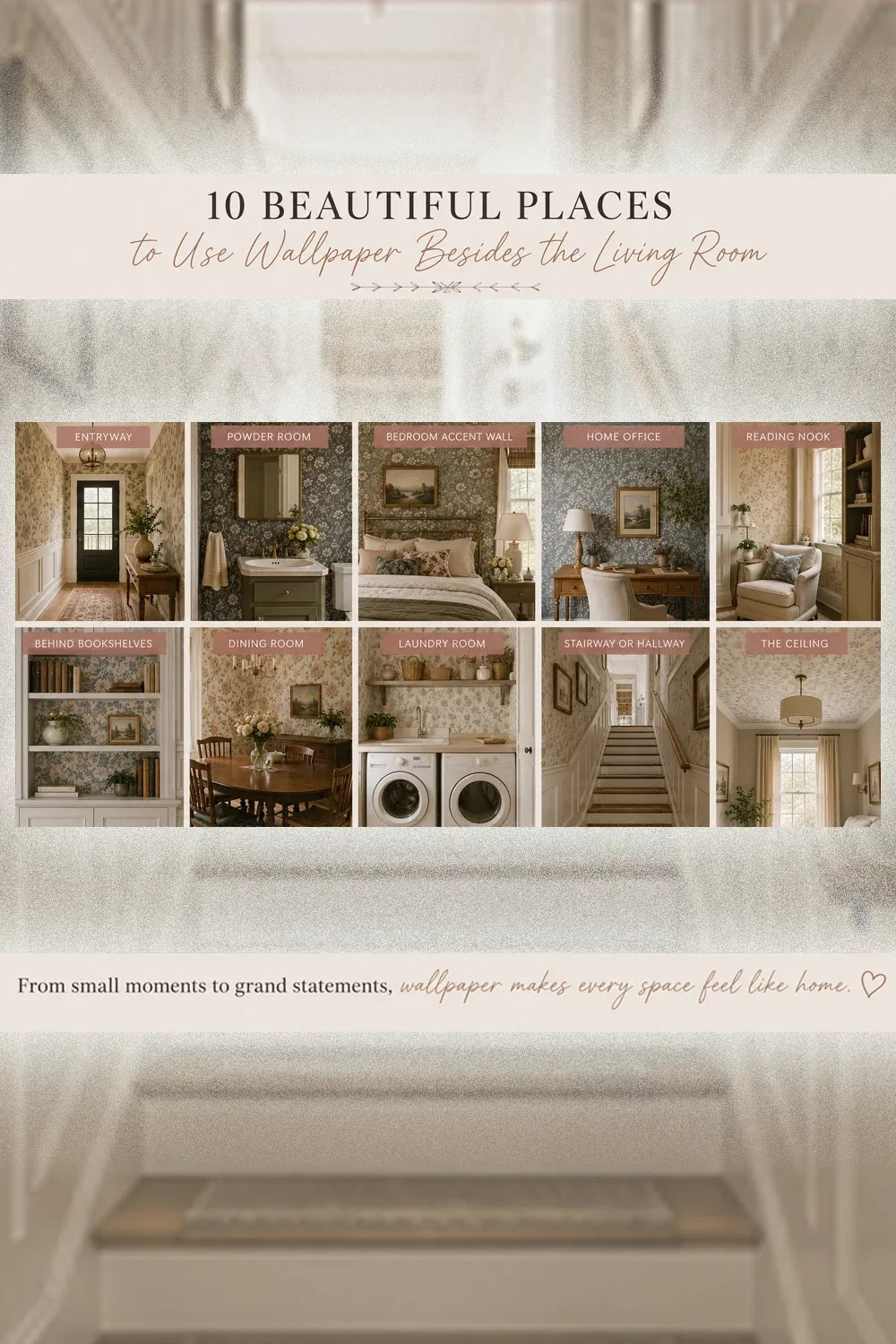 10 examples of places to wallpaper ina home