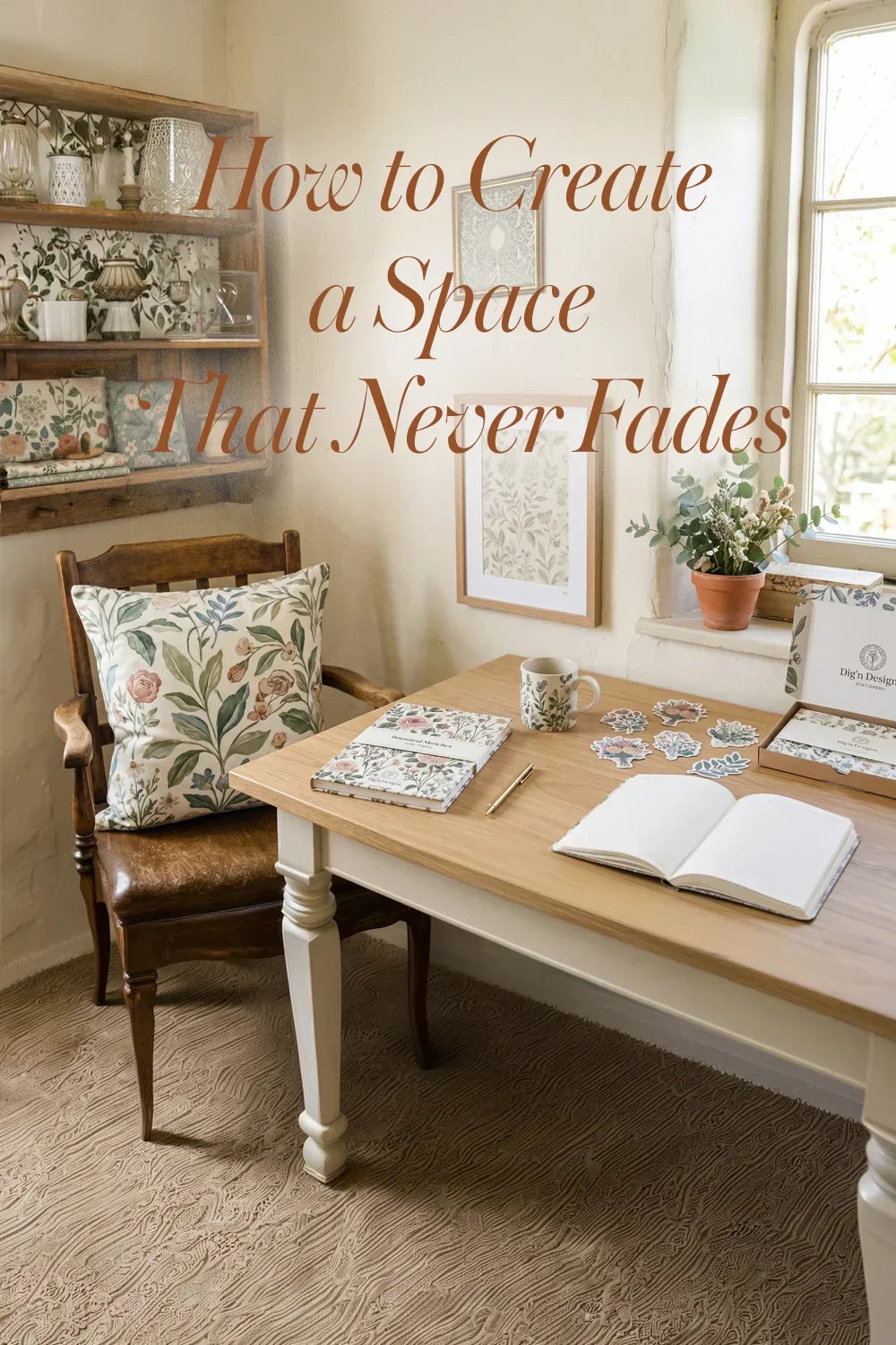 Soft floral and botanical surface pattern designs by Kelly Shipley of Dig'n Designs, perfect for creating a timeless home aesthetic.