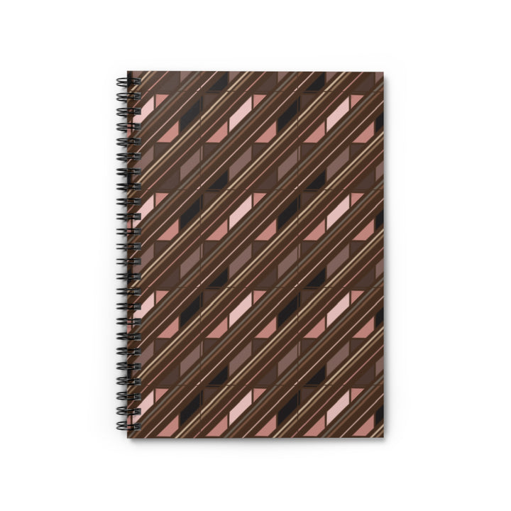 Chic Brown and Blush Diagonal Stripes - Spiral Journal - Notebook product display