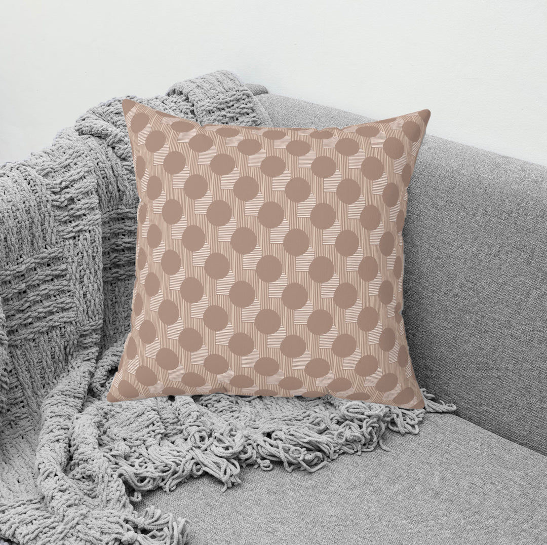 Dark Mode Modern Geometric Throw Pillow – Dark Mode Minimalist Decorative Cushion on a couch