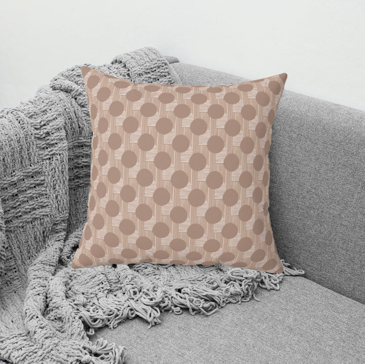 Dark Mode Modern Geometric Throw Pillow – Dark Mode Minimalist Decorative Cushion on a couch