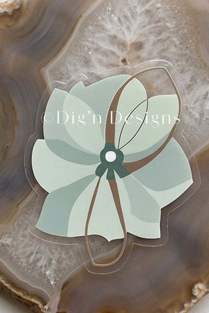 Decorative flower design on a textured stone background with Dig&