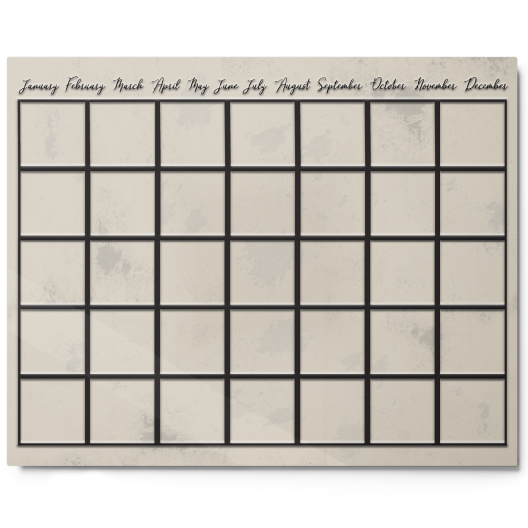 Dry erase reusable metal wall calendar