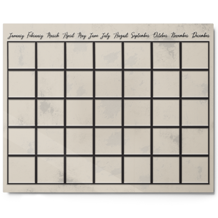 Dry erase reusable metal wall calendar