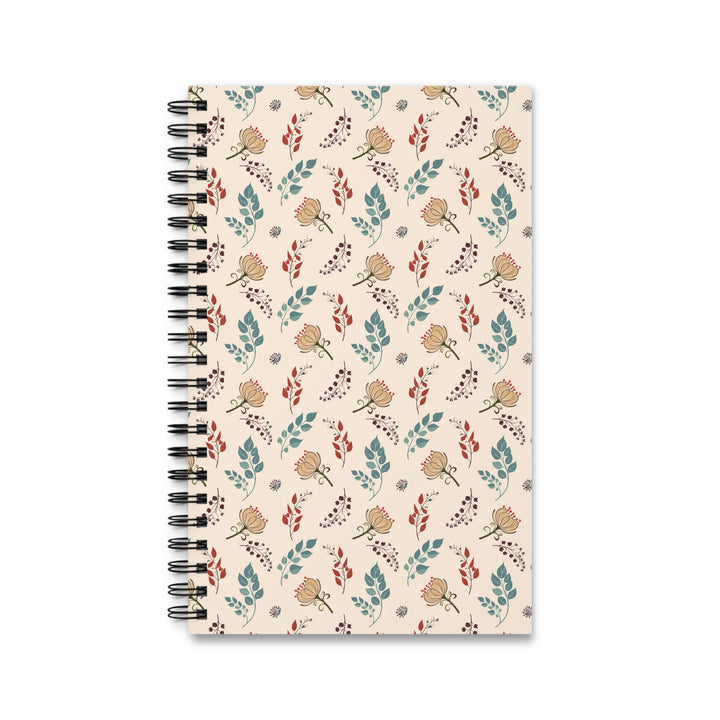 Fall Botanical Journal, Floral Hardcover Notebook with Teal Leaves &amp; Rust Blooms4