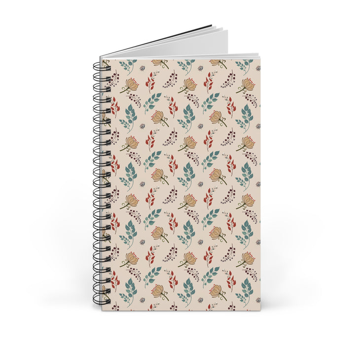 Fall Botanical Journal, Floral Hardcover Notebook with Teal Leaves &amp; Rust Blooms6