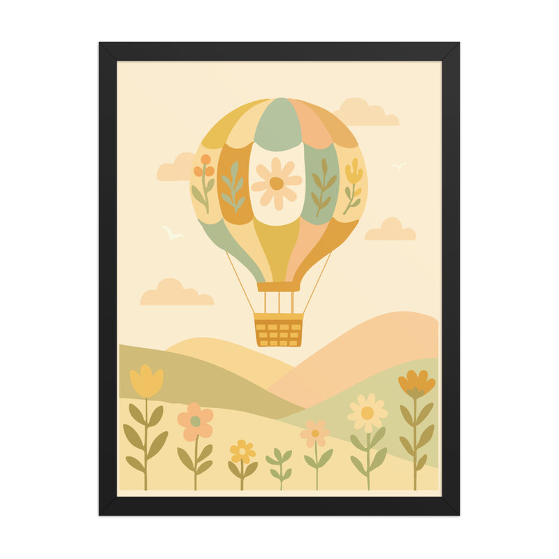 Hot air balloon nursery print wall artwork
