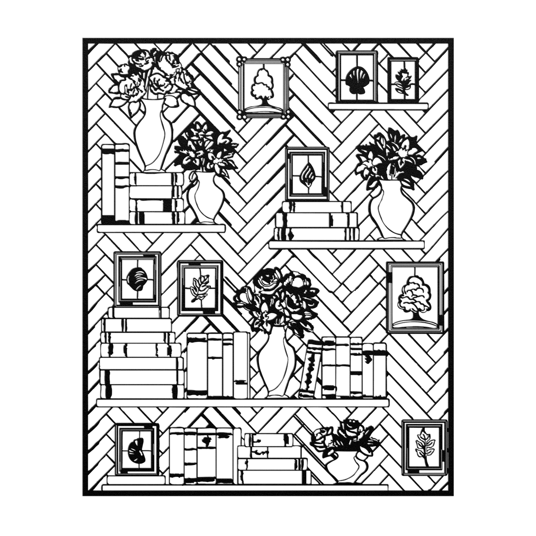 Literary_Bloom_Metal_Wall_Art__Cozy_Lib_Black_Transparent_.png