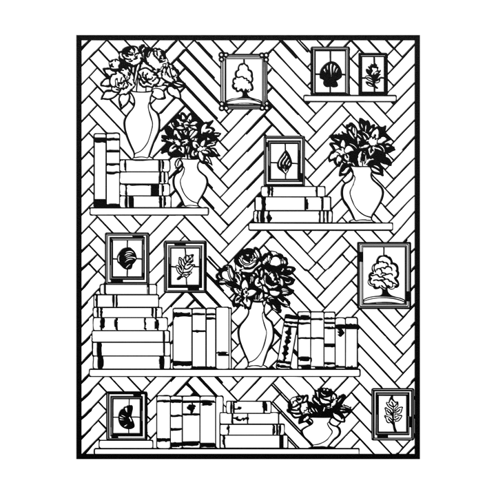 Literary_Bloom_Metal_Wall_Art__Cozy_Lib_Black_Transparent_.png