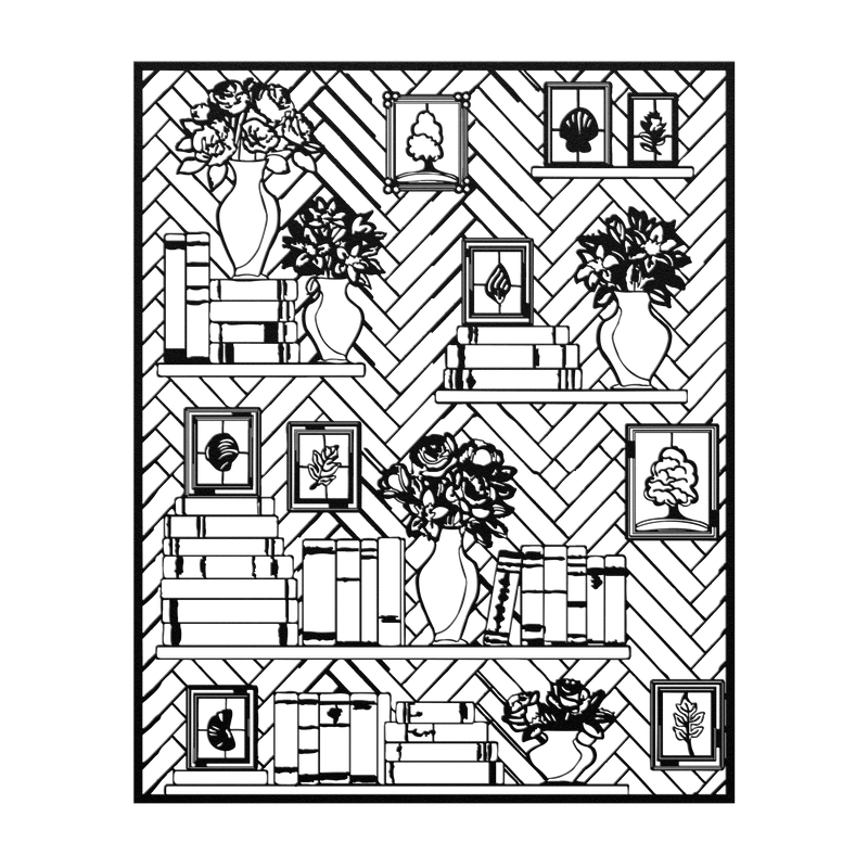 Literary_Bloom_Metal_Wall_Art__Cozy_Lib_Black_Transparent_.png