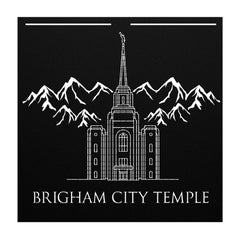 Brigham city temple metal cut out on black metal