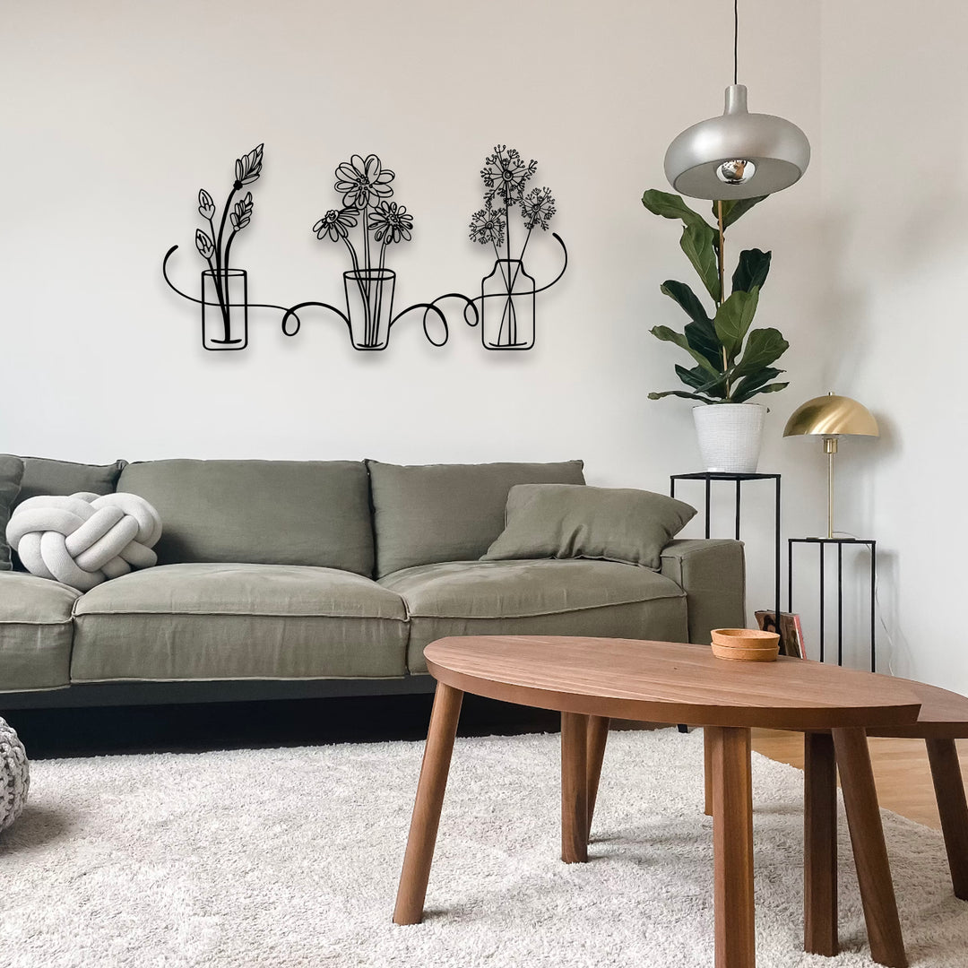 Metal Die Cut Wall Wild Flower Set living room wall display
