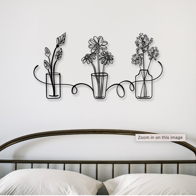 Metal Die Cut Wall Wild Flower Set bedroom wall display