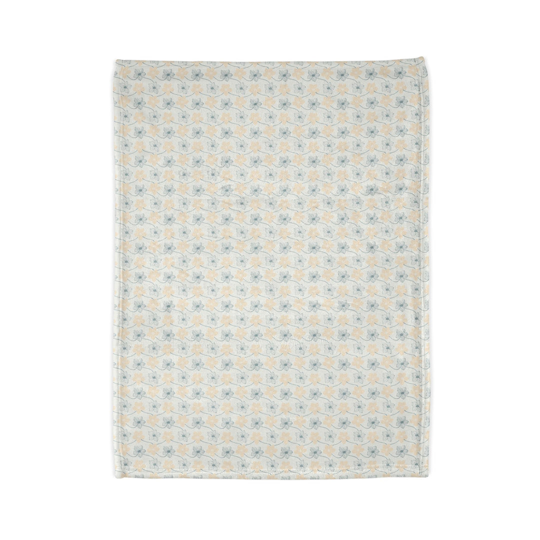 Minky Feel - Cozy Spring Trellis Flower ~ Polyester Blanket with yellow and blue flowers for baby blanket