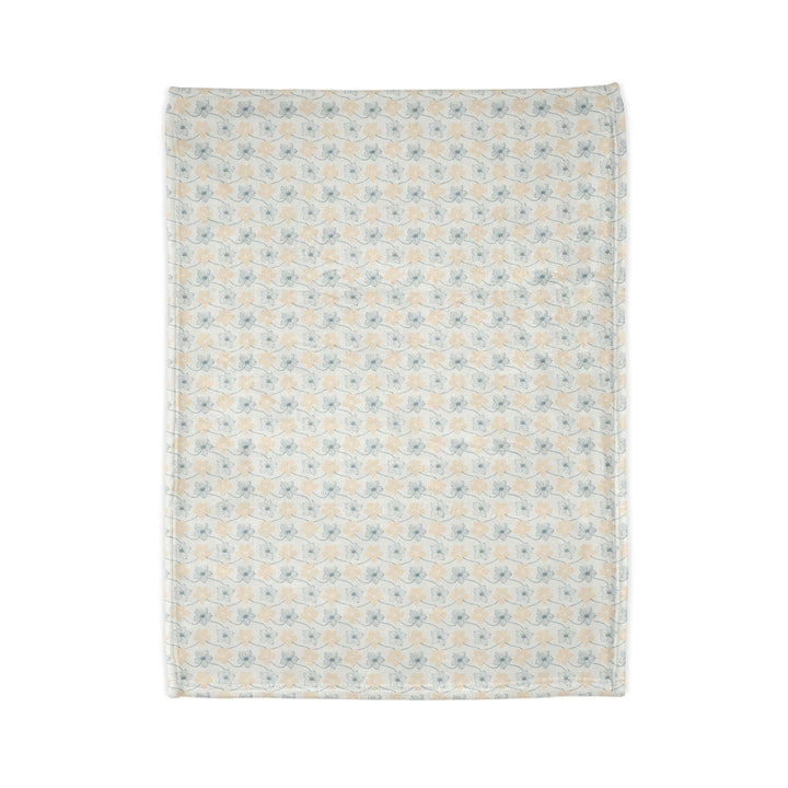 Minky Feel - Cozy Spring Trellis Flower ~ Polyester Blanket with yellow and blue flowers for baby blanket