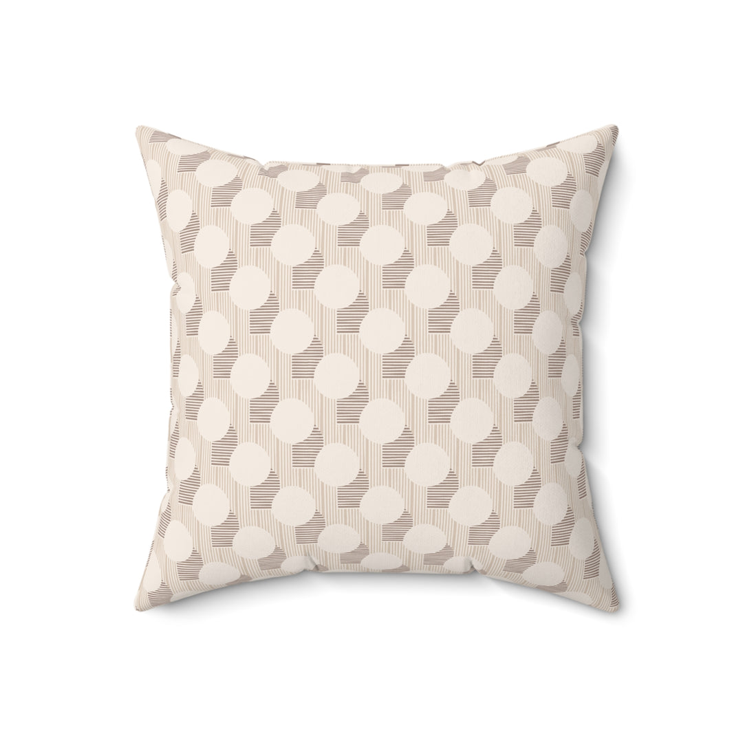 Modern Geometric Throw Pillow – Neutral Cream Minimalist Decorative Cushion 16 x 16
