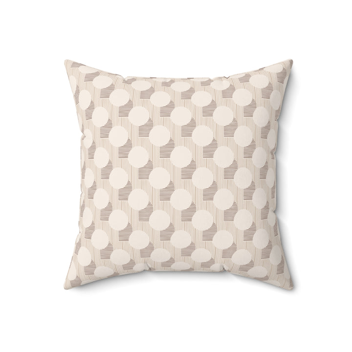 Modern Geometric Throw Pillow – Neutral Cream Minimalist Decorative Cushion 16 x 16