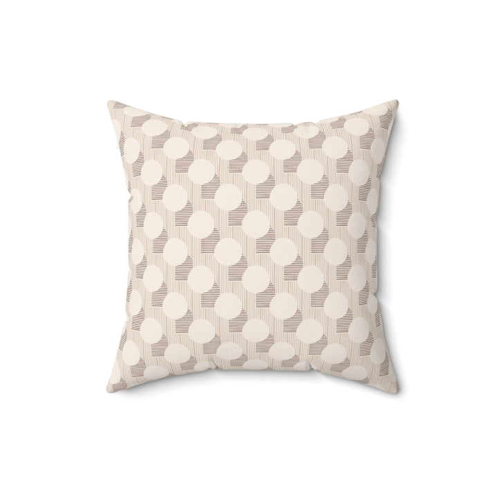 Modern Geometric Throw Pillow – Neutral Cream Minimalist Decorative Cushion flat lay