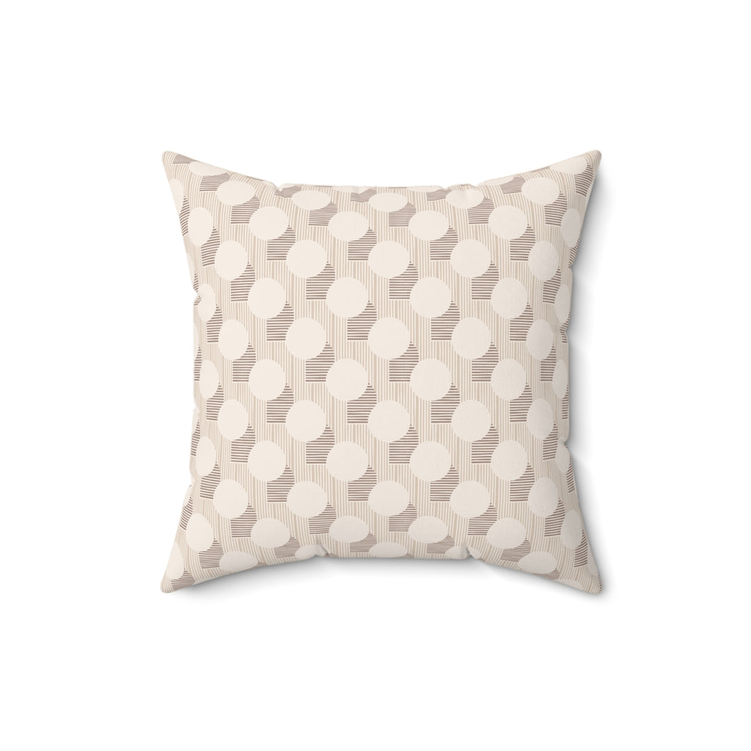 Modern Geometric Throw Pillow – Neutral Cream Minimalist Decorative Cushion large size