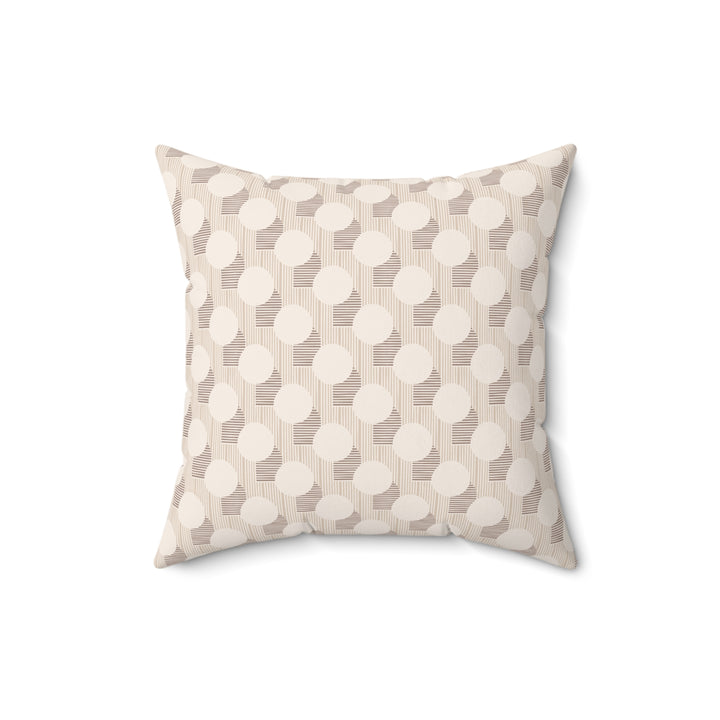 Modern Geometric Throw Pillow – Neutral Cream Minimalist Decorative Cushion large size