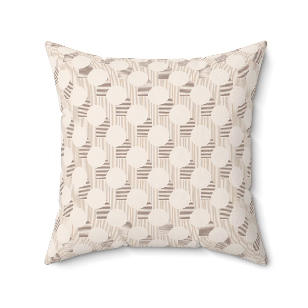 Modern Geometric Throw Pillow – Neutral Cream Minimalist Decorative Cushion mid size