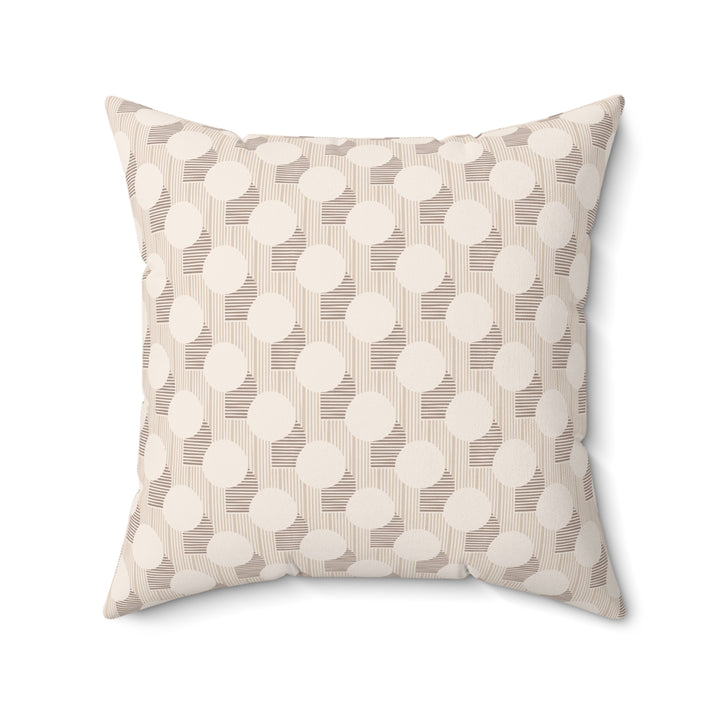 Modern Geometric Throw Pillow – Neutral Cream Minimalist Decorative Cushion mid size