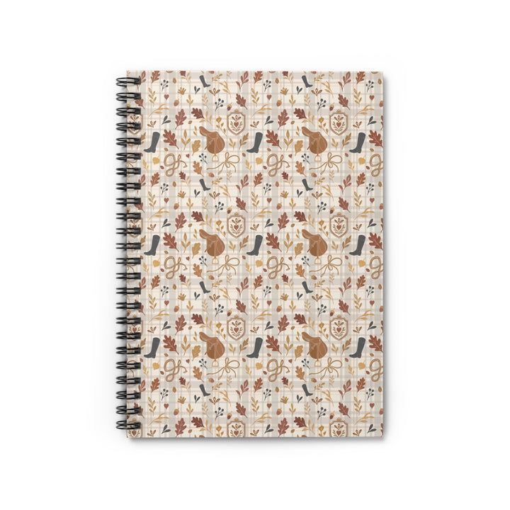Notebook with a pattern of equestrian and nature on a white background