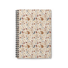 Notebook with a pattern of equestrian and nature on a white background