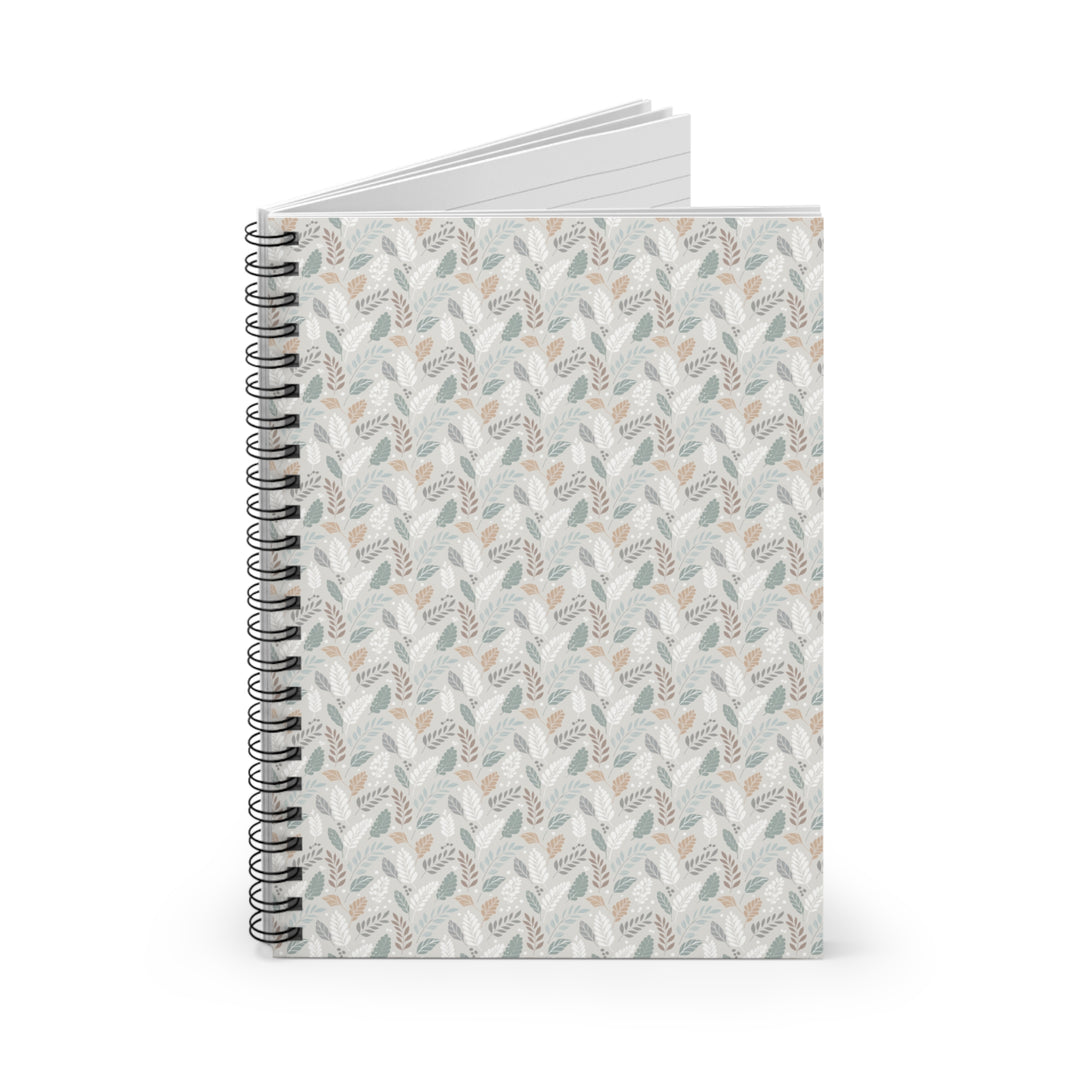 Notebook with a patterned cover on a white background
