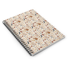 Notebook with a patterned cover on a white background