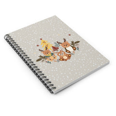 Notebook with animal illustrations on a polka dot background