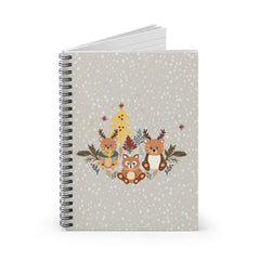 Notebook with animal illustrations on a polka dot background