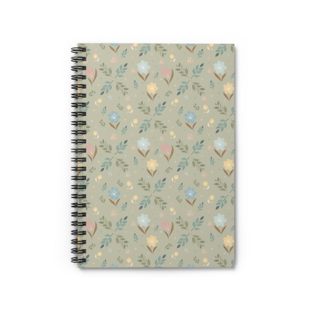 Notebook with floral pattern on a beige background