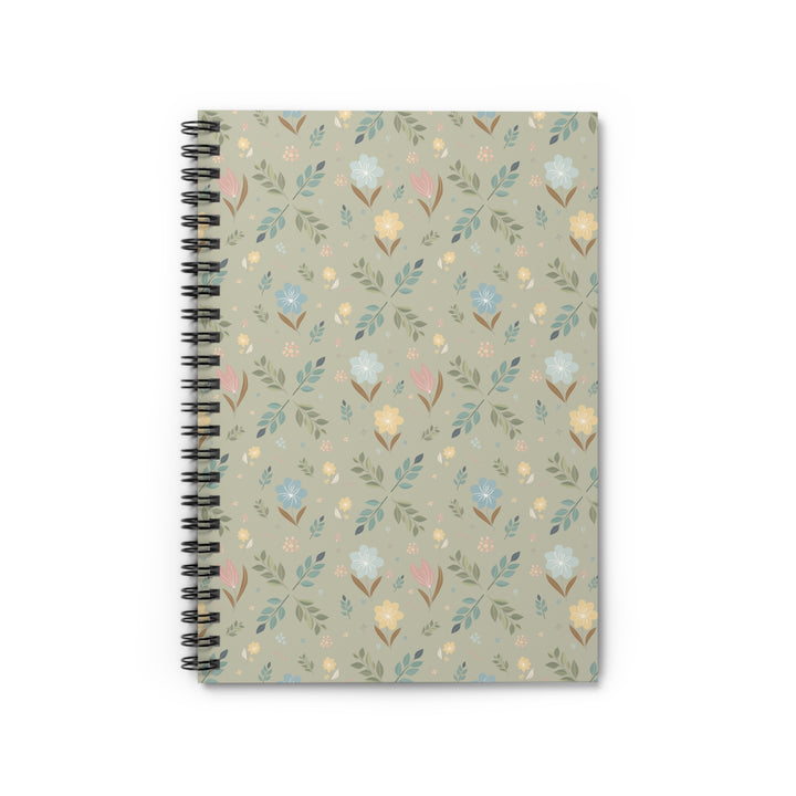 Notebook with floral pattern on a beige background