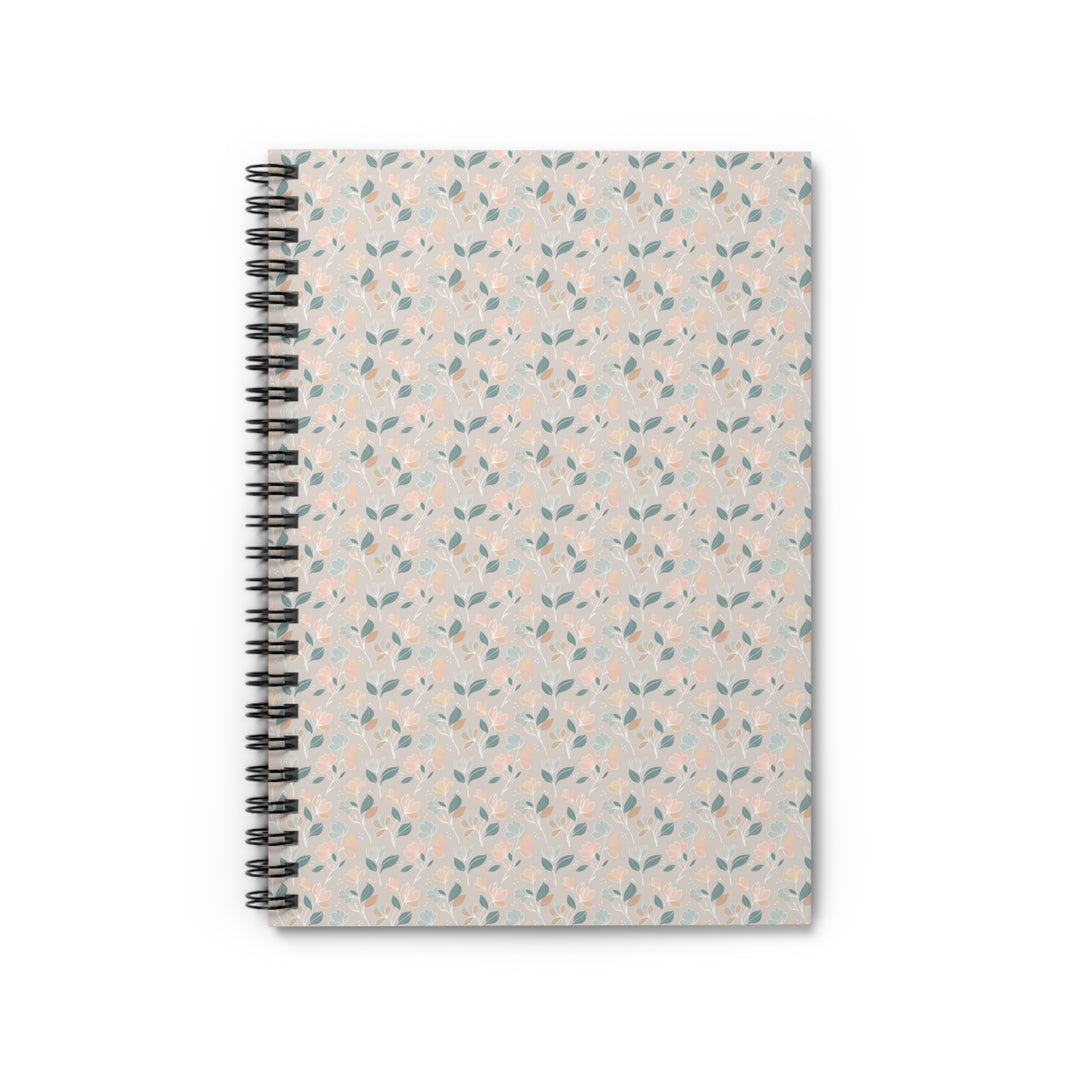 Notebook with floral pattern on a white background