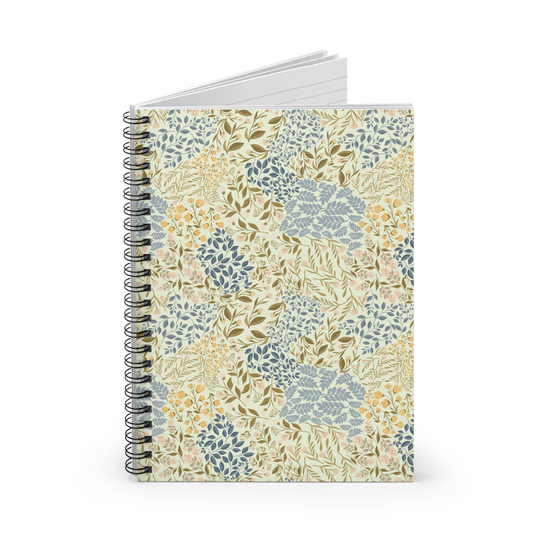 Notebook with floral pattern on a white background