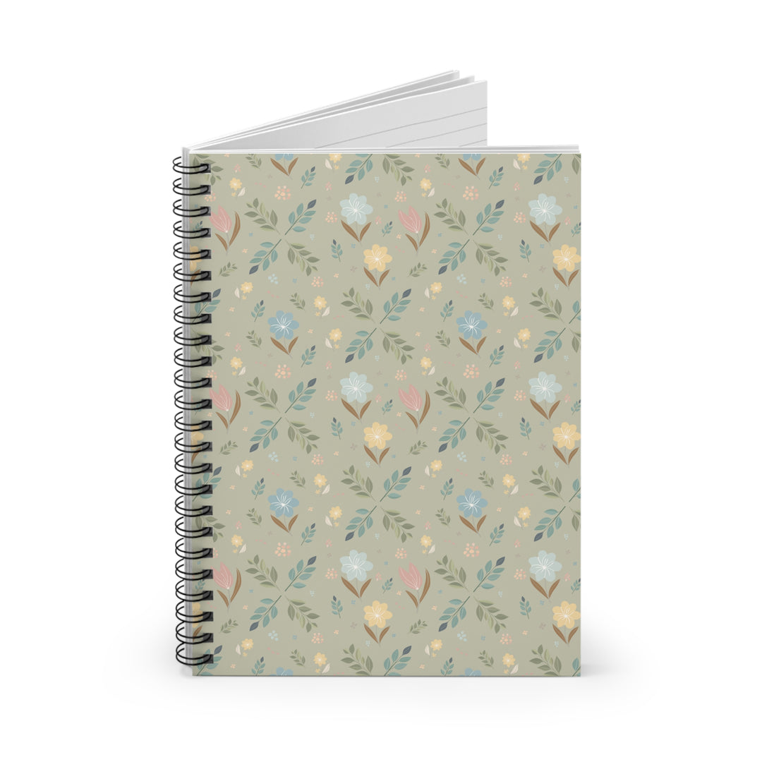 Notebook with floral pattern on a white background