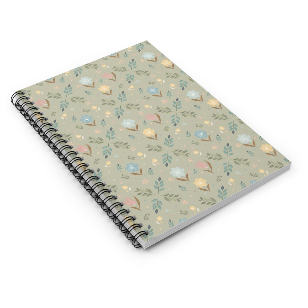 Notebook with floral pattern on a white background