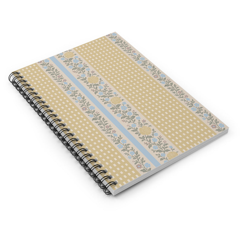 Notebook with floral pattern on a white background