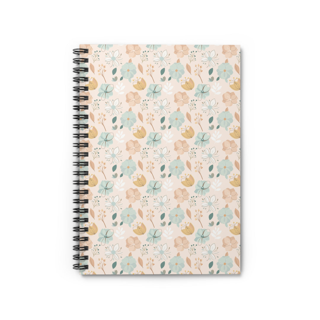 Notebook with floral pattern on a white background