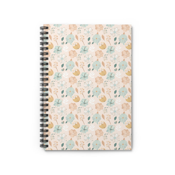 Notebook with floral pattern on a white background