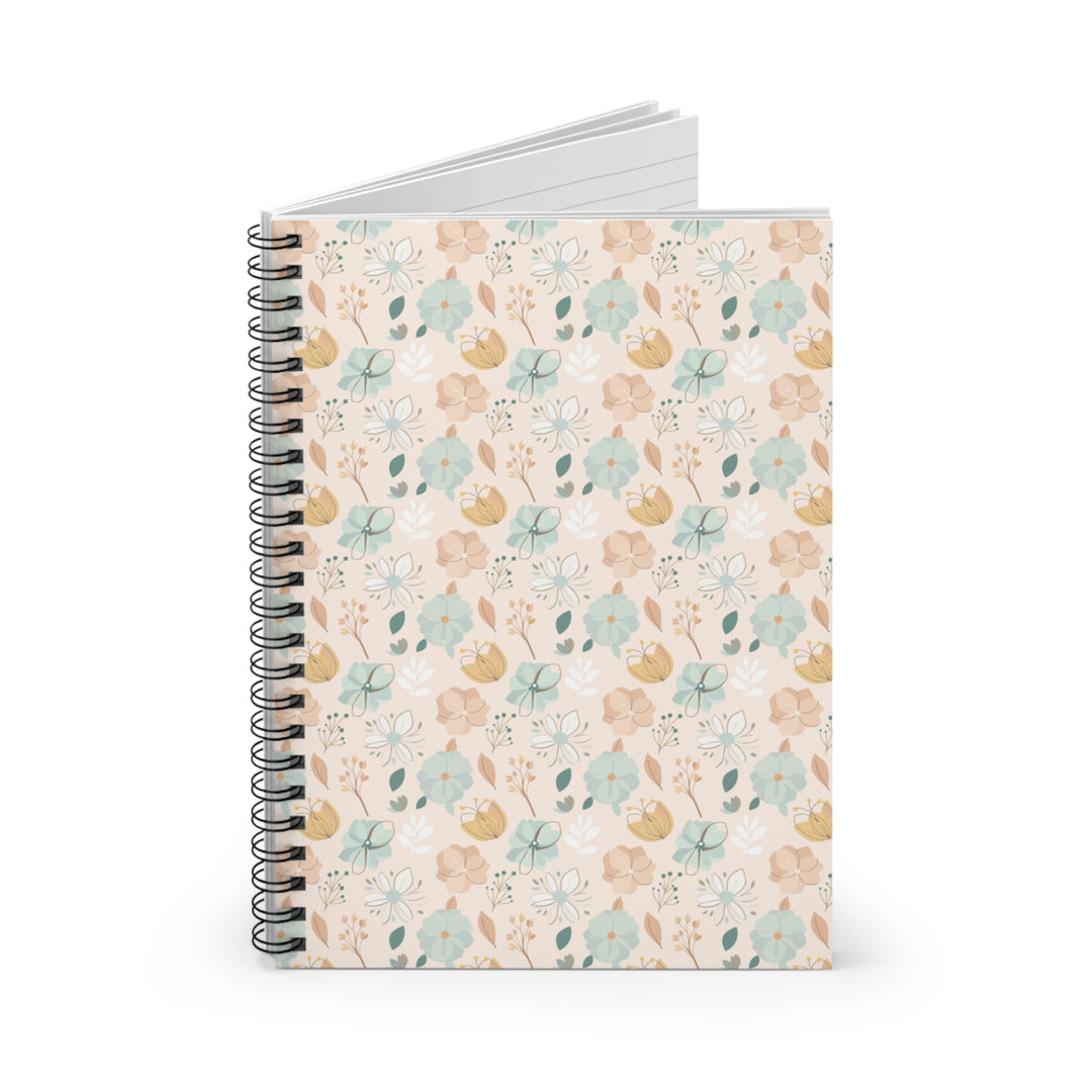 Notebook with floral pattern on a white background