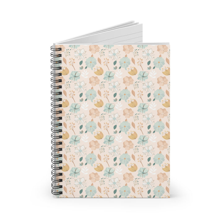 Notebook with floral pattern on a white background