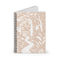 Notebook with floral pattern on beige background