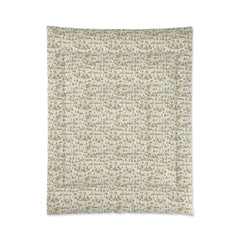 Rustic Cabin and Pine Tree Toile Comforter – Cozy Mountain Lodge Bedding with Vintage Landscape small