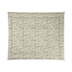 Rustic Cabin and Pine Tree Toile Comforter – Cozy Mountain Lodge Bedding with Vintage Landscape medium