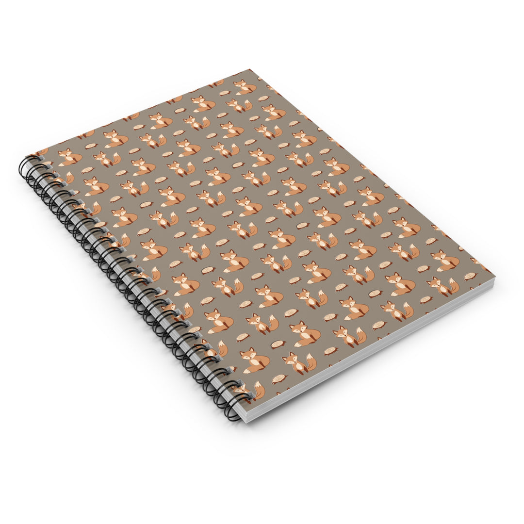 Rustic Fox and Forest Stump - Woodland Animal Spiral Journal - Notebook on white