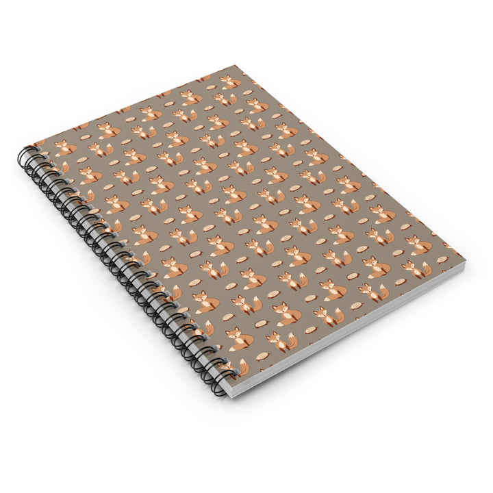Rustic Fox and Forest Stump - Woodland Animal Spiral Journal - Notebook on white