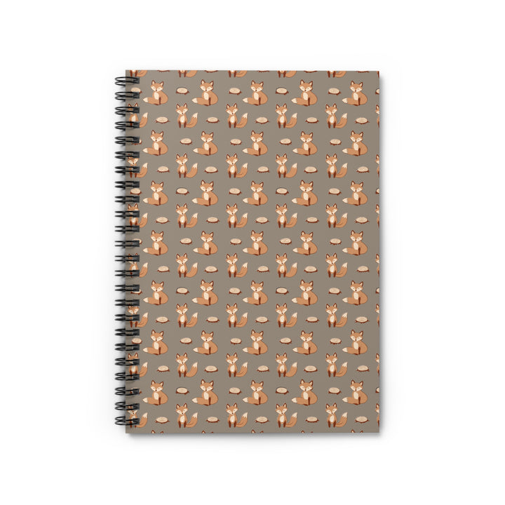Rustic Fox and Forest Stump - Woodland Animal Spiral Journal - Notebook display
